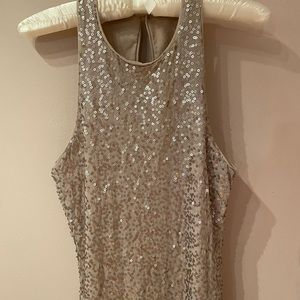 Hollister dress size S fitted beige w sequins